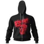Dope The Rolling Stones Logo Red Zip-up Hoodie