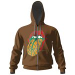 The Rolling Stones Geometric Zipper Hoodie