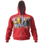 The Rolling Stones Members Art Red Zipper Hoodie
