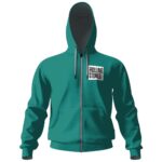 The Rolling Stones Artwork Teal Zip-Up Hoodie