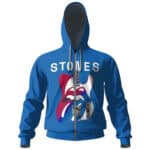 The Rolling Stones Guitar Blue Zip-Up Hoodie