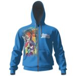 he Rolling Stones Artwork Blue Zip-Up Hoodie