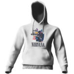 Nirvana Typographic Art Cobain Pose Hoodie