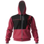 Pink Floyd David Gilmour Red Zip-up Hoodie