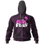 Pink Floyd Pink Vector Black Zip-up Hoodie