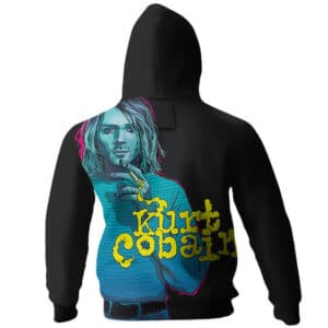 Smoking Kurt Cobain Neon Hooded Sweatshirt