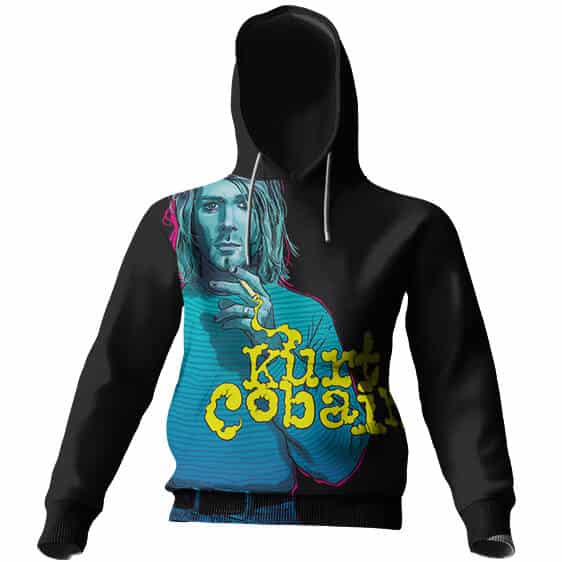 Smoking Kurt Cobain Neon Hooded Sweatshirt