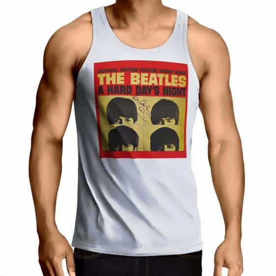 Classic A Hard Days Night Cover White Singlet