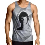John Lennon The Beatles Geometric Gray Singlet