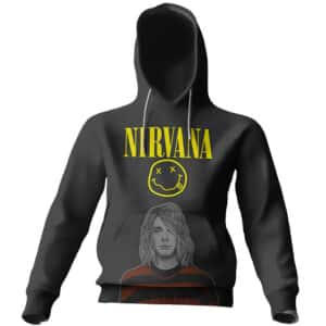 Nirvana’s Kurt Cobain Photo Skull Logo Hoodie