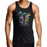 Rainbow Prism Astronaut Design Black Tank Top