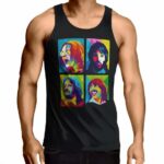 The Beatles Colored Pop Art Black Tank Top
