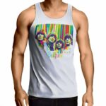 The Beatles Members Artwork White Muscle Shirt