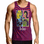 The Beatles Portrait Colored Swirl Art Singlet