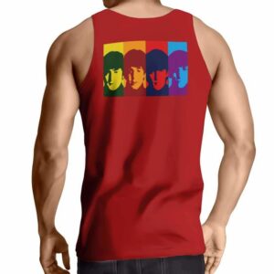 The Beatles Portrait In Colors Red Tank Top