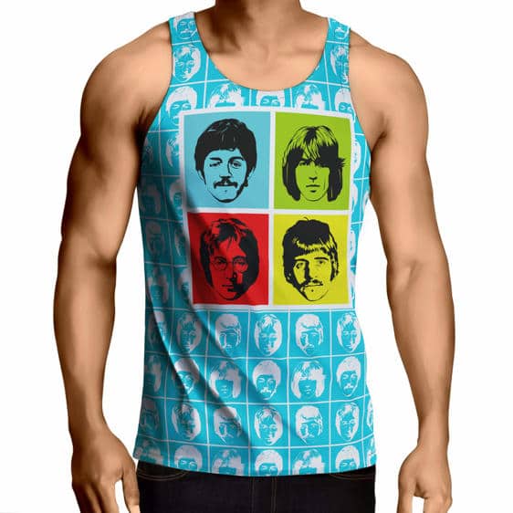 The Beatles Silhouette Pattern Muscle Shirt