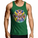 The Beatles Submarine Art Green Muscle Shirt