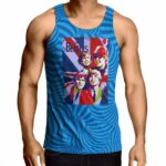 The Beatles UK Flag Blue Spiral Art Tank Top