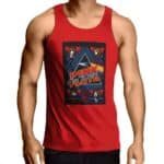 The Dark Side of the Moon Art Red Muscle Shirt
