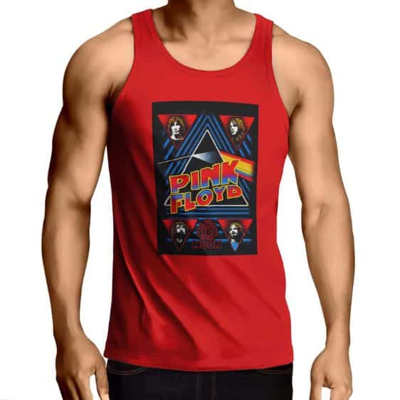 The Dark Side of the Moon Art Red Muscle Shirt