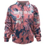 Come As You Are Trippy Pastel Pink Drip Nirvana Bomber Jacket