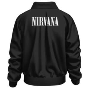 Grunge is Dead Nirvana Minimalist Logo Black Bomber Jacket