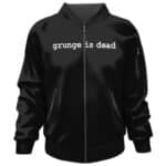 Grunge is Dead Nirvana Minimalist Logo Black Bomber Jacket