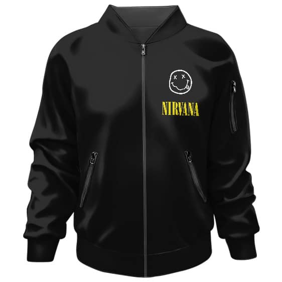In Utero Angel Women Nirvana Logo Black Bomber Jacket - back