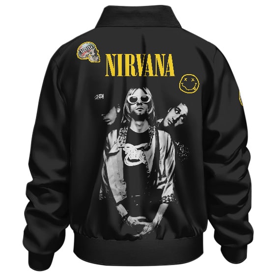 Nirvana Band Members Photo Skull Art Bomber Jacket