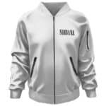 Nirvana Kurt Cobain Portrait Art White Bomber Jacket