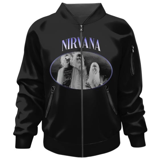Rock Group Nirvana Members Negative Photo Art Bomber Jacket