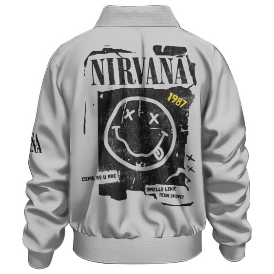 Smells Like Teen Spirit Nirvana 1987 Logo Bomber Jacket
