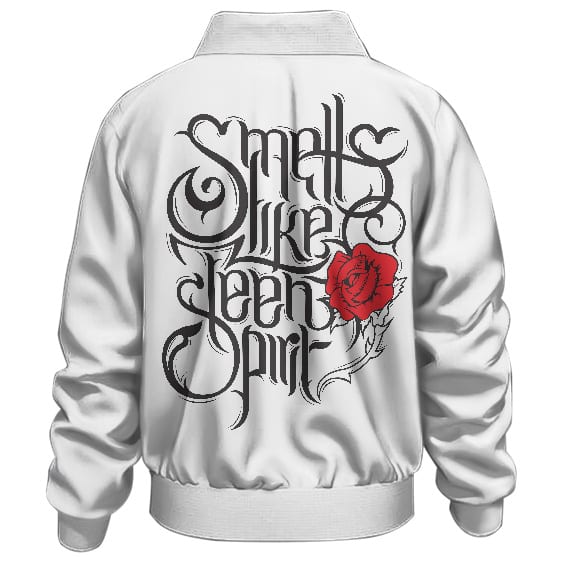 Smells Like Teen Spirit Rose Flower Typography Art Bomber Jacket