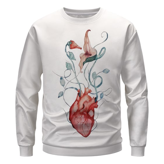 American Band Pink Floyd Heart Flower Logo White Sweatshirt