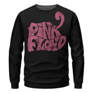American Band Pink Floyd Name Logo Black Crewneck Sweatshirt