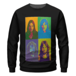 Iconic Band Pink Floyd Members Portrait Art Crewneck Sweatshirt
