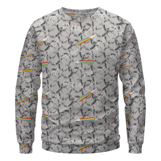 Pink Floyd Album Prism Triangular Logo Pattern Gray Sweatshirt
