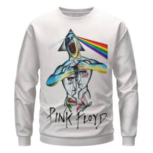 Pink Floyd Division Bell Screaming Man Abstract Art White Sweater