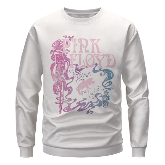 Pink Floyd Floating Pig Dusty Logo Art Crewneck Sweatshirt