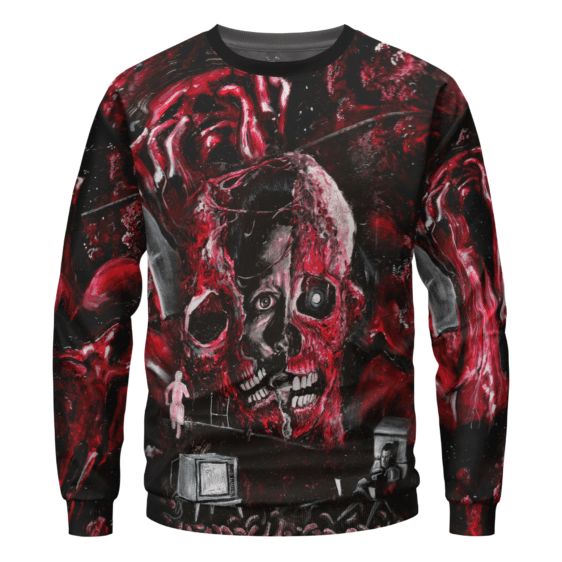 Pink Floyd Grunge Man Skull Cover Art Red Crewneck Sweater