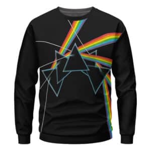 Pink Floyd Iconic Rainbow Prism Logo Art Black Sweater