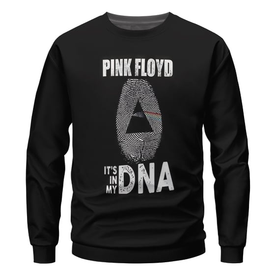 Pink Floyd It's In My DNA Fingerprint Logo Black Crewneck Sweatshirt