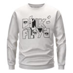 Pink Floyd Name Logo Typographic Art White Crewneck Sweatshirt