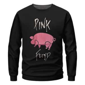 Pink Floyd Pig Balloon Logo Artwork Black Crewneck Sweater