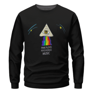 Pink Floyd Psychedelic Music Rainbow Eye Black Sweater