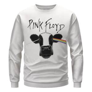 Pink Floyd Rainbow Prism Cow's Head Logo White Sweatshirt