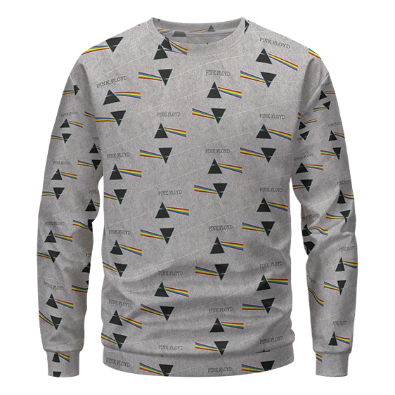 Pink Floyd Rainbow Prism Logo Pattern Crewneck Sweatshirt