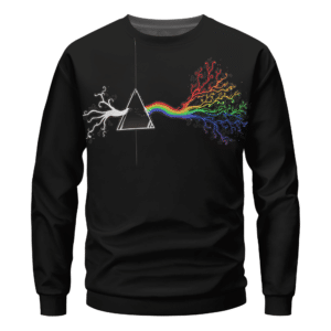 Pink Floyd Rainbow Prism Tree Minimalist Logo Sweatshirt