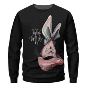 Pink Floyd The Wall Abstract Bunny Art Black Sweatshirt