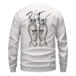 Rainbow Prism Half-Faced Man Statue Art White Pink Floyd Sweatshirt